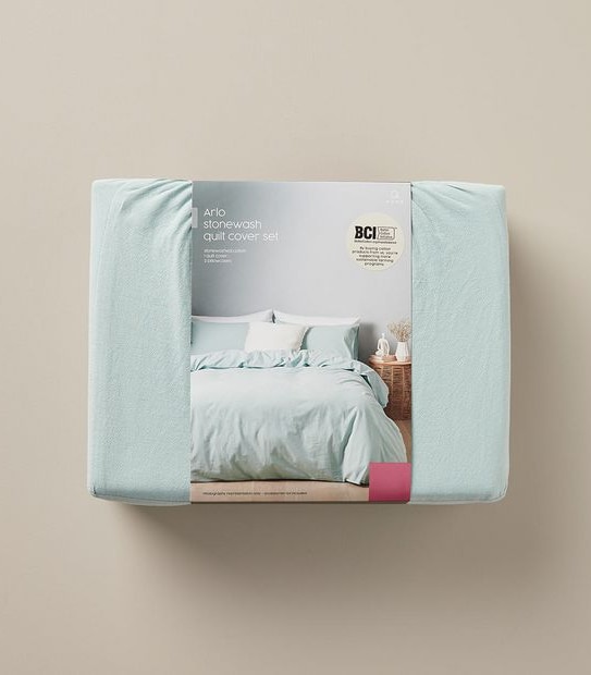 Arlo Stonewash Quilt Cover Set - Super King Bed