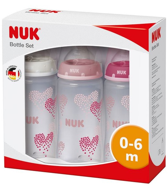 NUK First Choice Trio Bottle Set 300ml - Pink