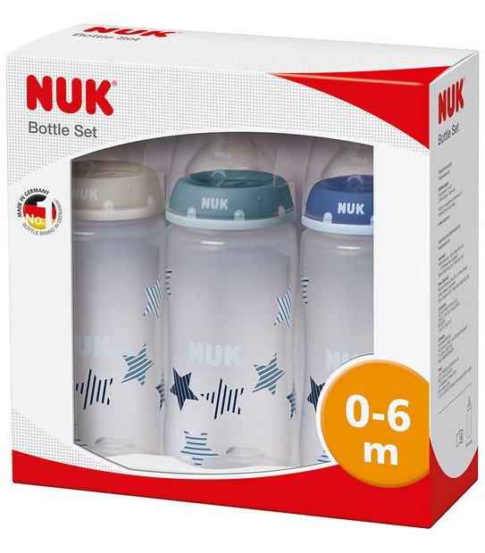 NUK First Choice Trio Bottle Set 300ml - Blue