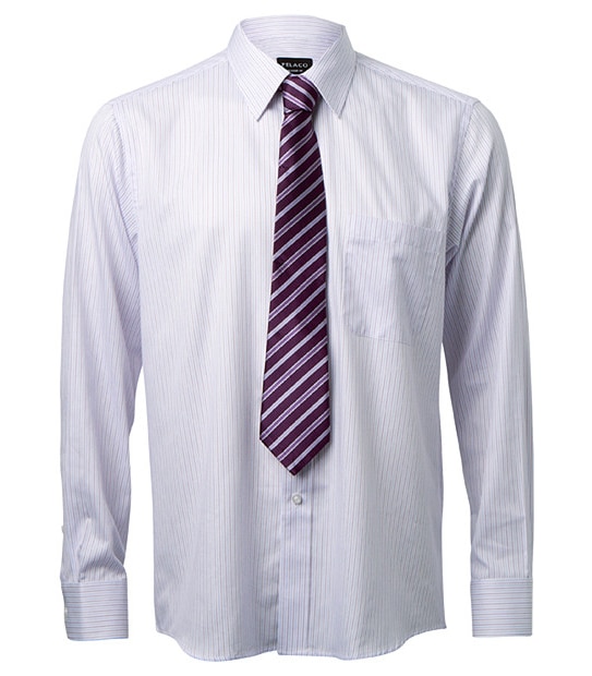 Pelaco Traditional Shirt + Tie Set - Mauve/Blue