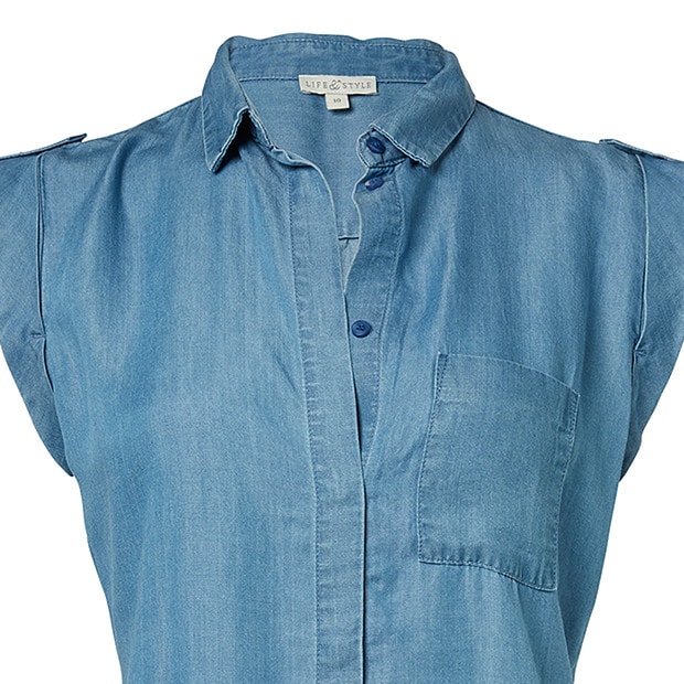 Life & Style Sleeveless Denim Shirt Target Australia