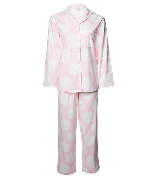 Flannelette Pyjama Set - Pink Spots