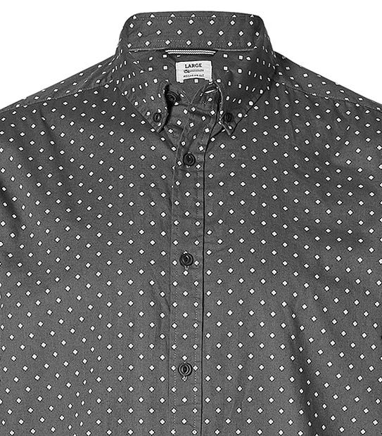 Long Sleeve Poplin Shirt - Charcoal