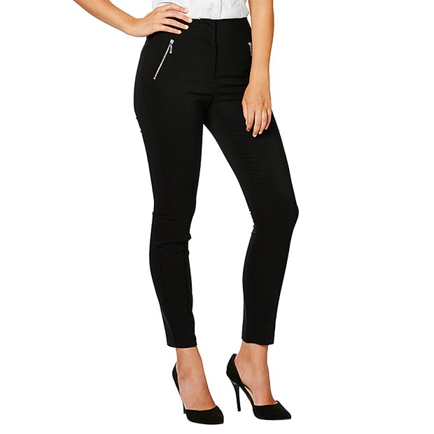 Zip Detail Slim Leg Pants