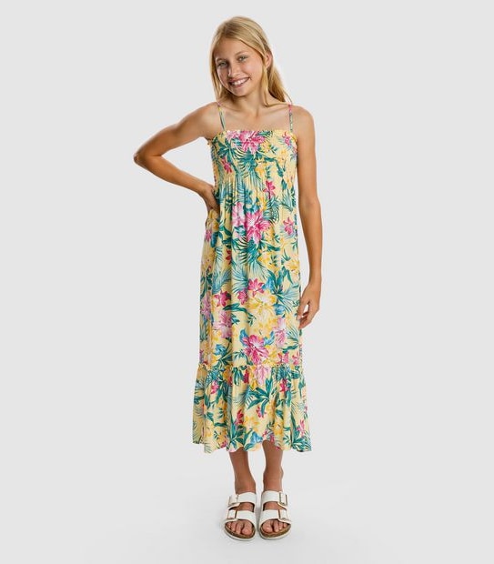 Piping Hot Shirred Maxi Dress