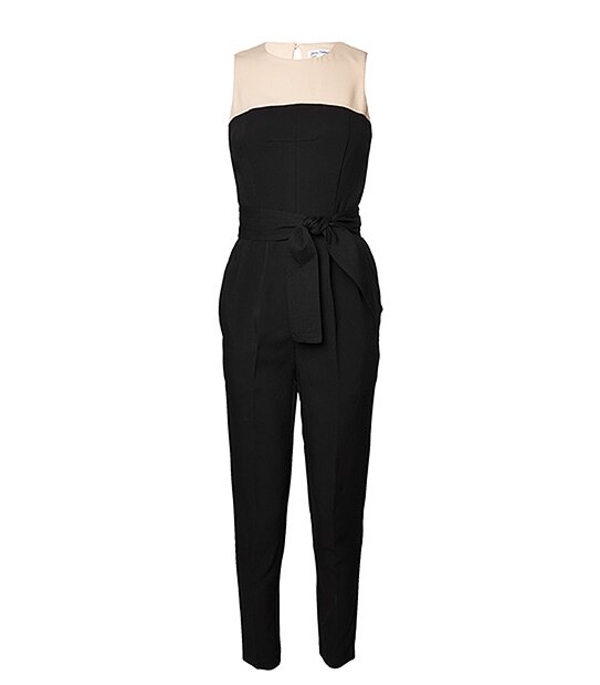 Yours Sincerely Colour Block Jumpsuit - Black / Nude