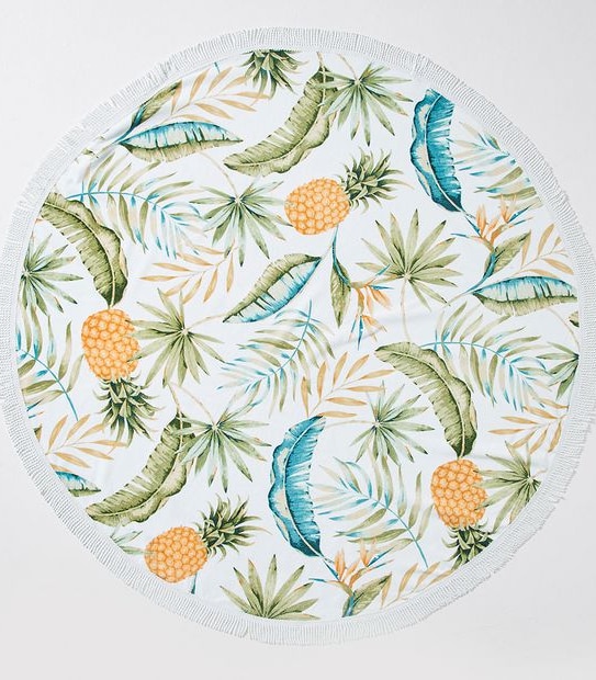 Round Beach Towel - Alora Palm Print