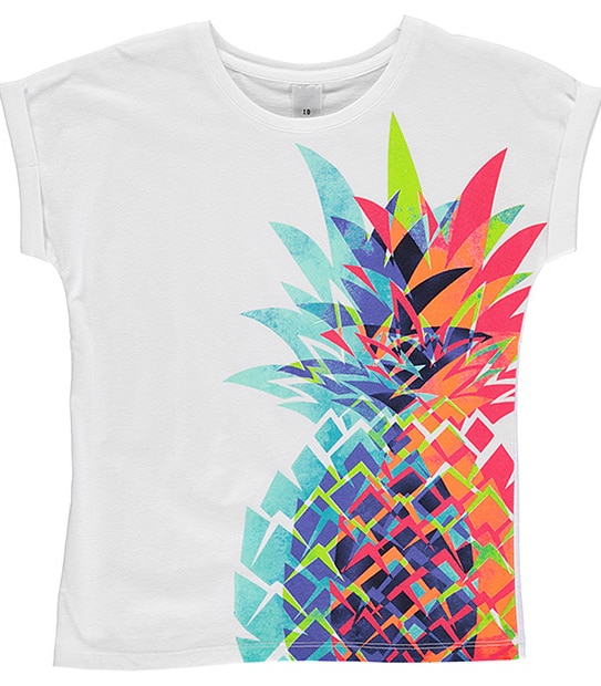 Short Sleeve Pineapple Print T-Shirt