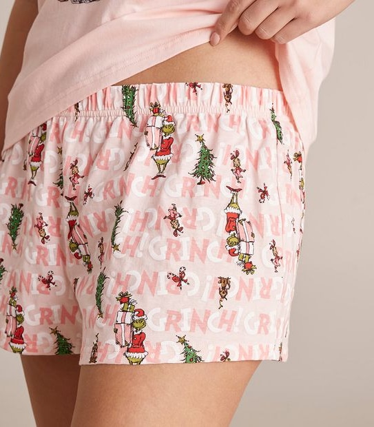 Womens Christmas Grinch Family Matching Cotton Pyjama Set