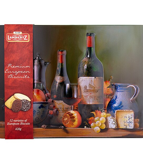 Lambertz European Biscuit Variety In Wine Still Life Picture Tin 420g