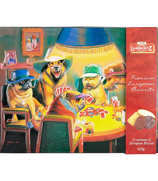 Lambertz European Biscuit Variety In Dogs Playing Poker Tin 420g