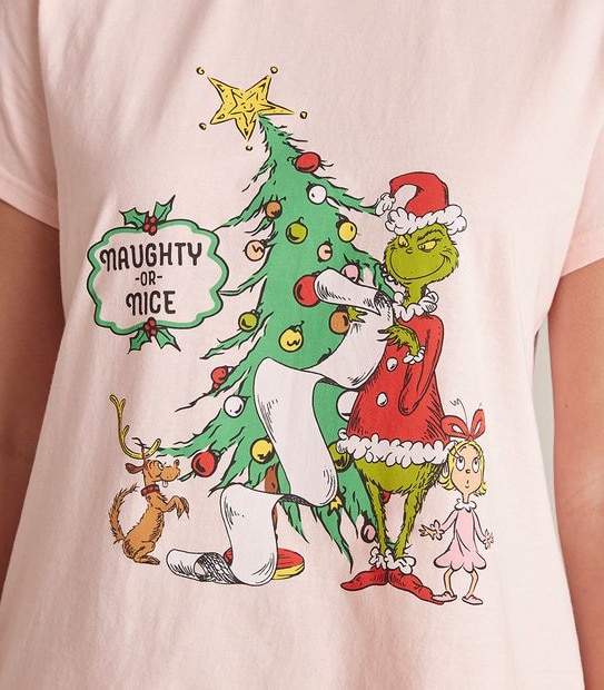 Womens Christmas Grinch Family Matching Cotton Pyjama Set