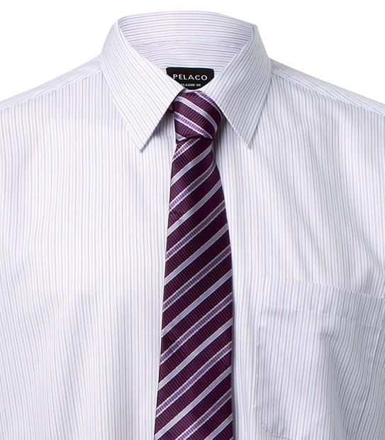 Pelaco Traditional Shirt + Tie Set - Mauve/Blue