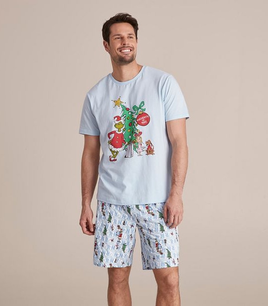 Mens Christmas Grinch Family Matching Cotton Pyjama Set