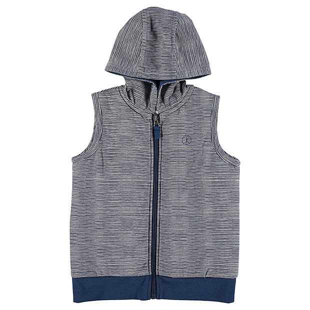 Fine Stripe Hooded Vest - Grey Marle | Target Australia