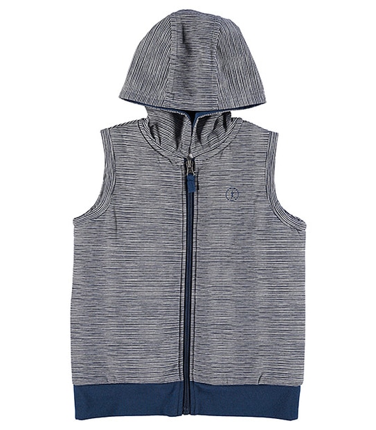 Fine Stripe Hooded Vest