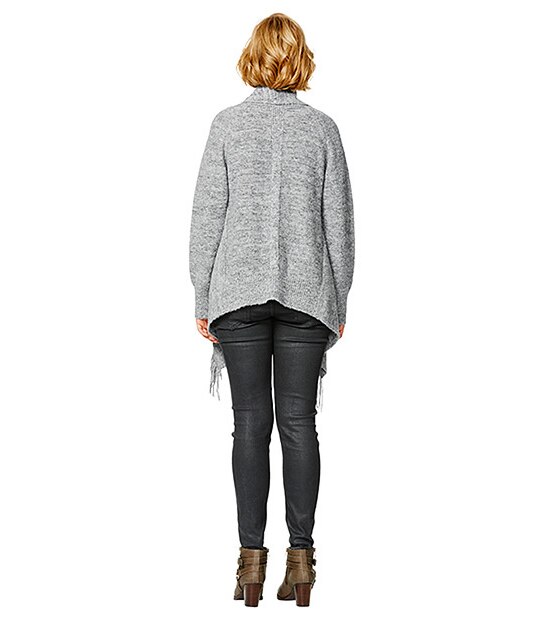 Fringed Waterfall Cardigan - Grey