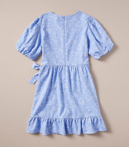Linen Blend Wrap Dress
