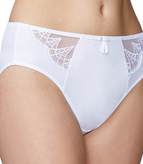 Deco High Cut Briefs - White