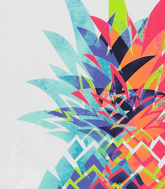 Short Sleeve Pineapple Print T-Shirt