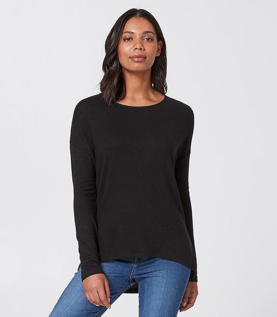Lily Loves Long Sleeve V-Back Jumper - Black