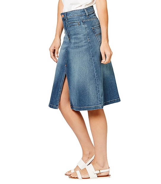 A-Line Denim Skirt - Light Wash