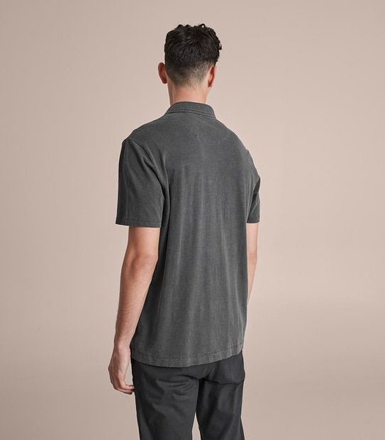 Garment Dyed Slub Polo Top