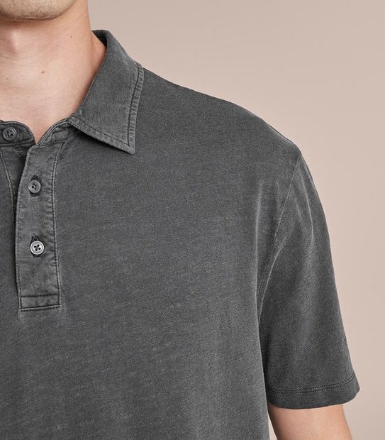Garment Dyed Slub Polo Top
