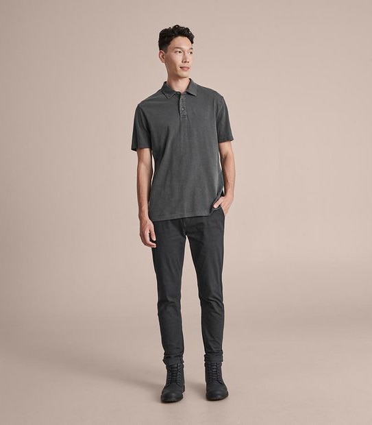 Garment Dyed Slub Polo Top