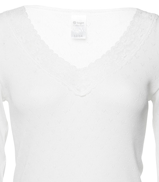 Pointelle Long Sleeve Thermal Spencer