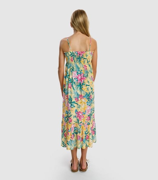 Piping Hot Shirred Maxi Dress