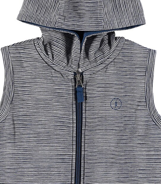 Fine Stripe Hooded Vest