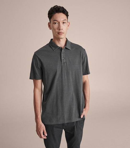 Garment Dyed Slub Polo Top