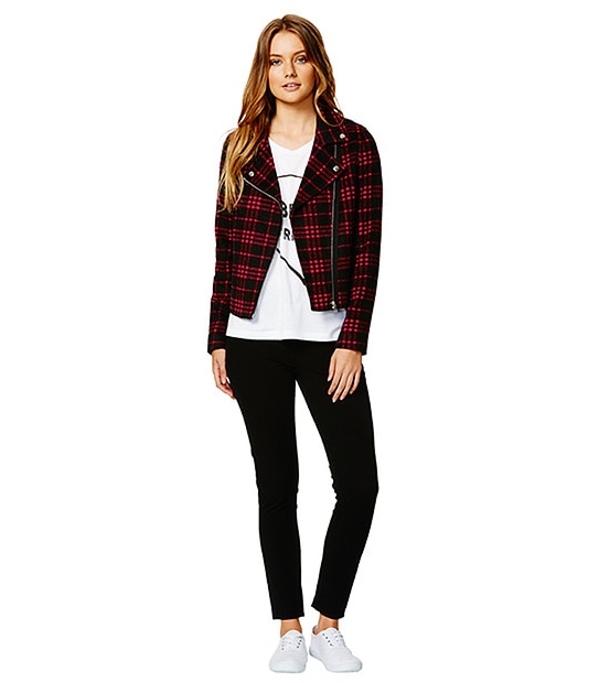 Lily Loves Plaid Jacket - Red