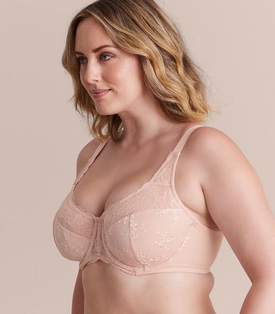 Fuller Figure Embroidered Lace Underwire Bra; Model: TLMUW090