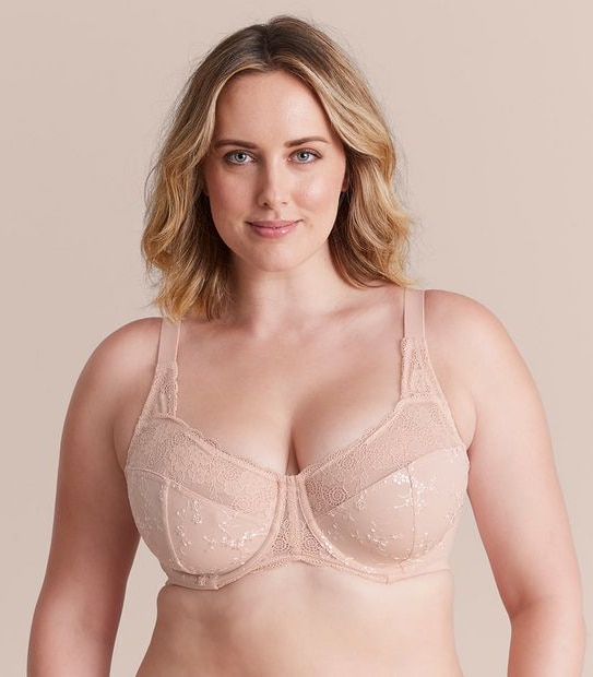 Fuller Figure Embroidered Lace Underwire Bra; Model: TLMUW090