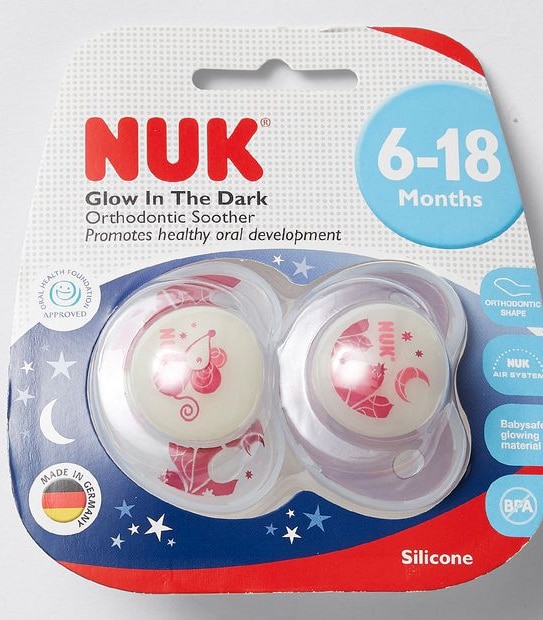 NUK Glow in the Dark Soother 6-18 months - Assorted