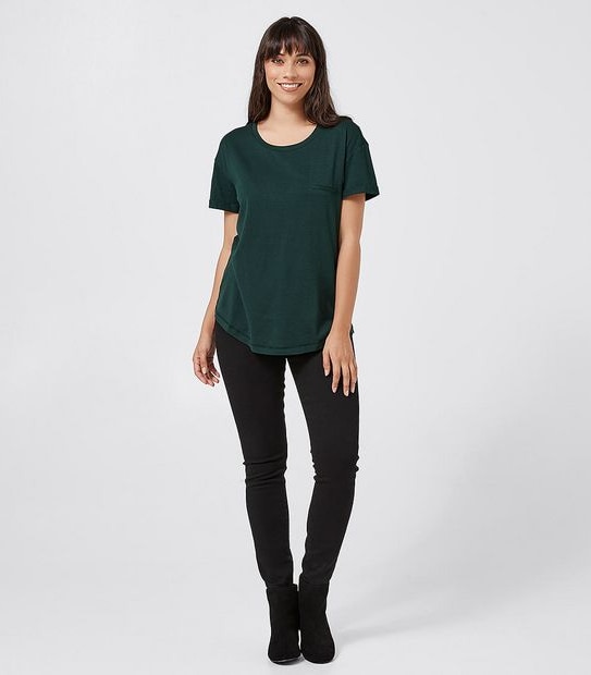 Relaxed Crew Neck T-Shirt - Teal Green