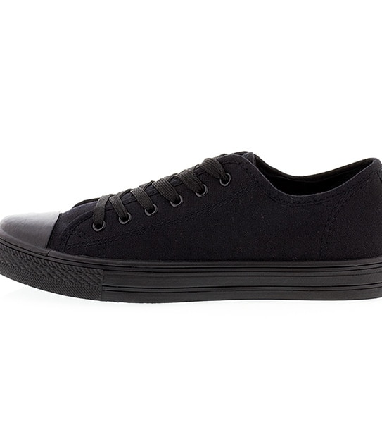 Neat Lace Up Canvas Shoes - Black