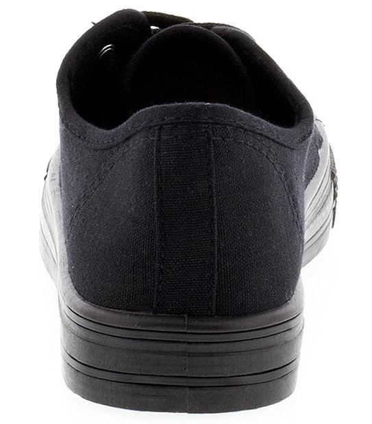 Neat Lace Up Canvas Shoes - Black