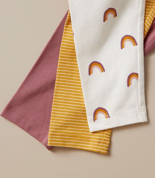 Baby Organic Cotton 3 Pack Leggings