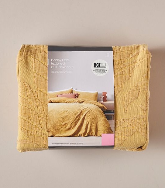 Darby Leaf Textured Quilt Cover Set Target Australia