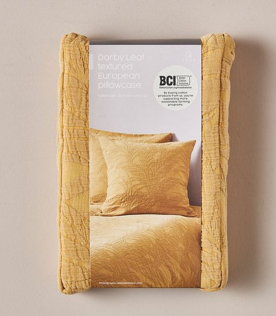 Darby Leaf Textured European Pillowcase