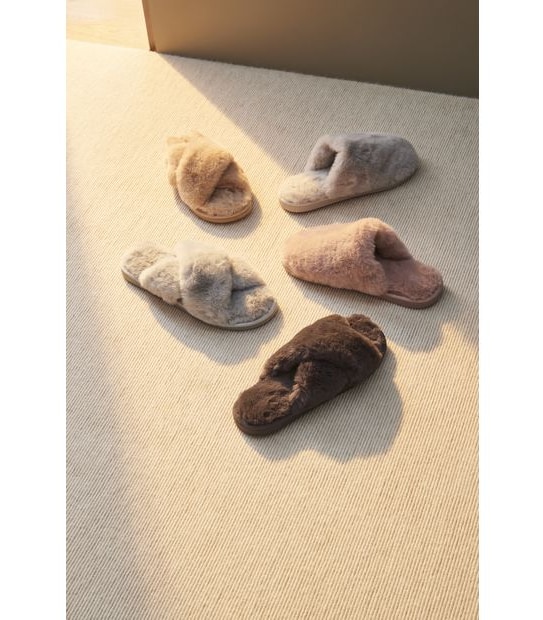 Womens Swansea III Faux Fur Scuff Slippers