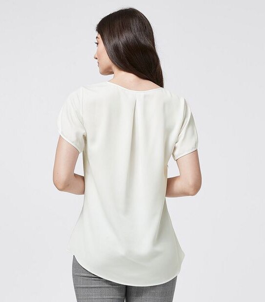 Preview Binding Sleeve Shell Top - Ivory