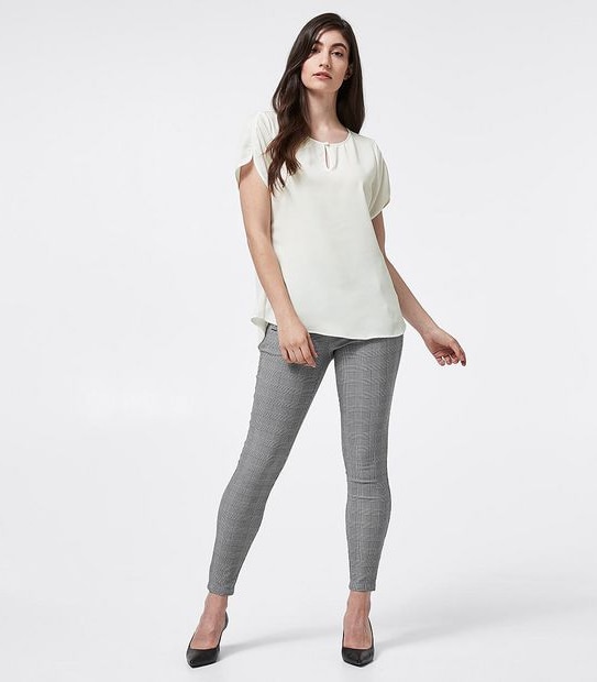 Preview Binding Sleeve Shell Top - Ivory