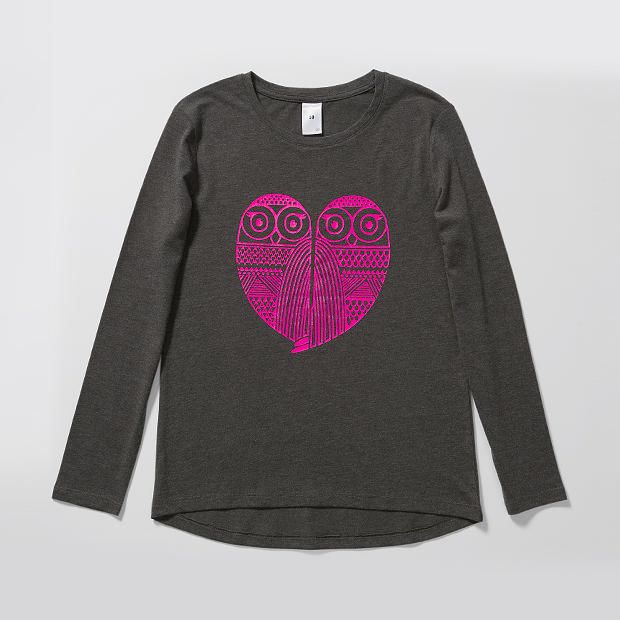 Long Sleeve Neon Pink Twin Owl T-Shirt 