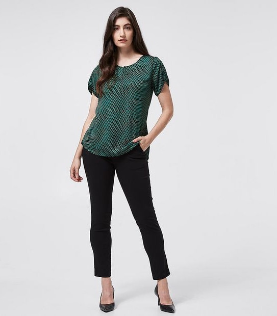 Preview Binding Sleeve Shell Top - Green Spatter Spots