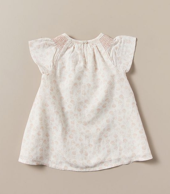 Baby 2 Piece Linen Blend Smock Dress Set
