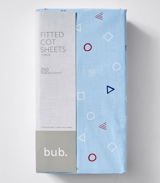 2 Pack Fitted Cot Sheets